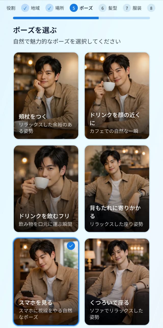 ポーズを選ぶ